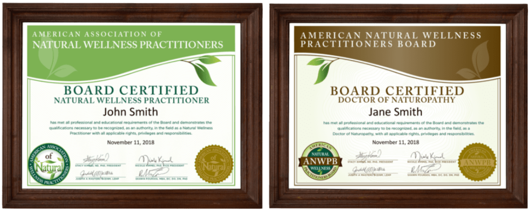 AANWP board certification credentials for natural wellness practitioners including holistic health and integrative medicine
