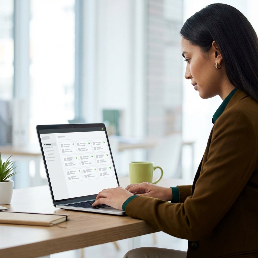 Practitioner reviewing ANWPB board certification registry on a laptop for exam-based credential verification.